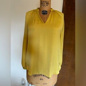 Ann Taylor Woman’s Long-sleeve Gold Blouse  - medium